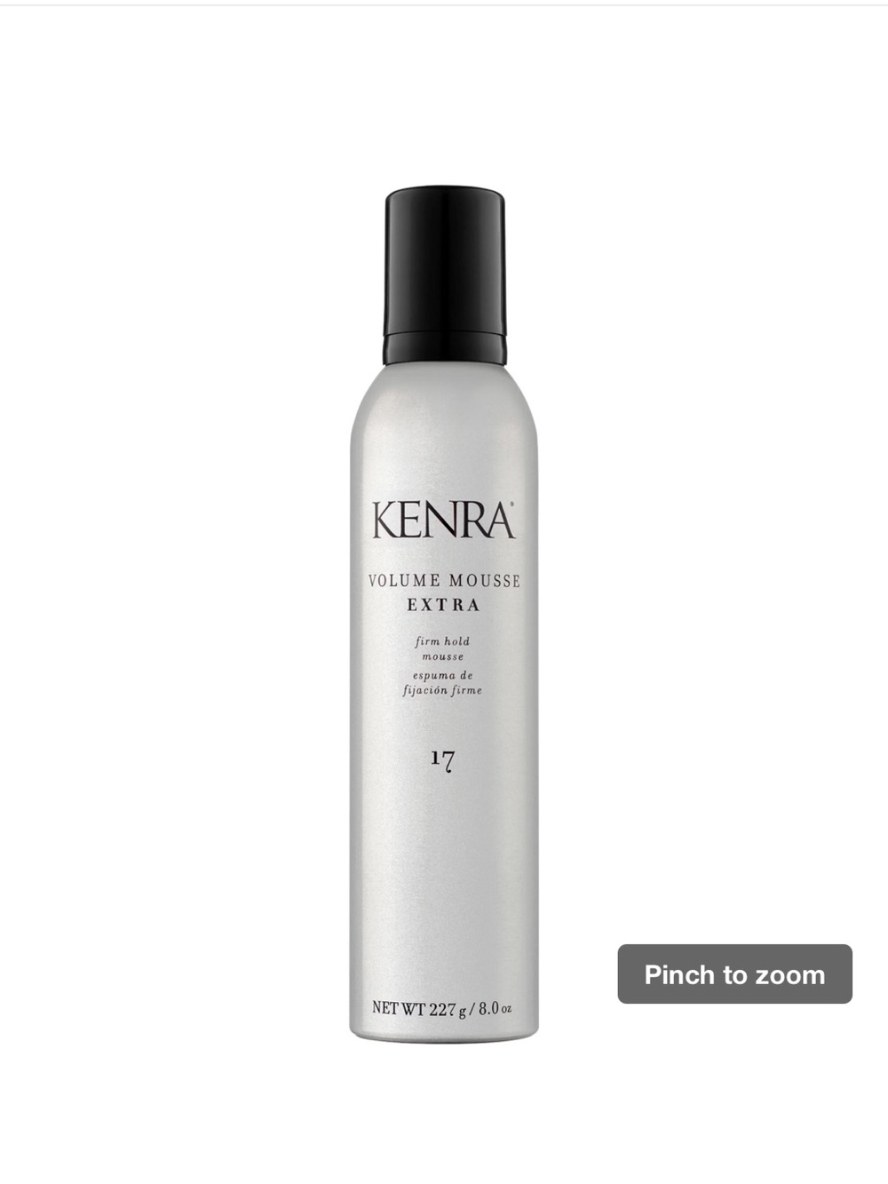 Kenra Volume Mousse Extra 17 — Silver Firm Hold Hair Mousse